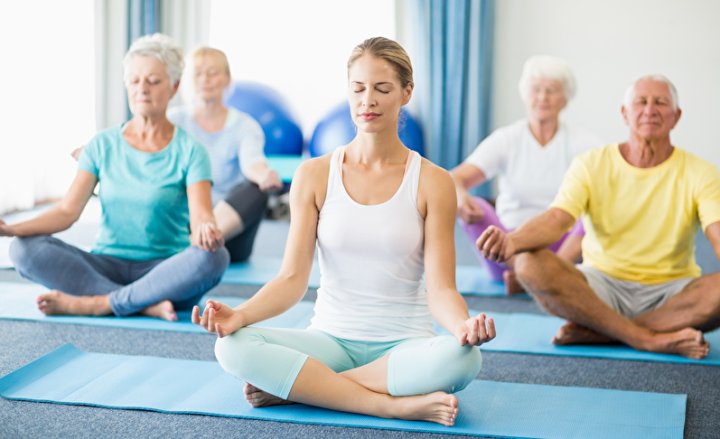 Foto von Yoga-Gruppe