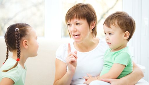 Foto von Mutter mit Tochter und Sohn