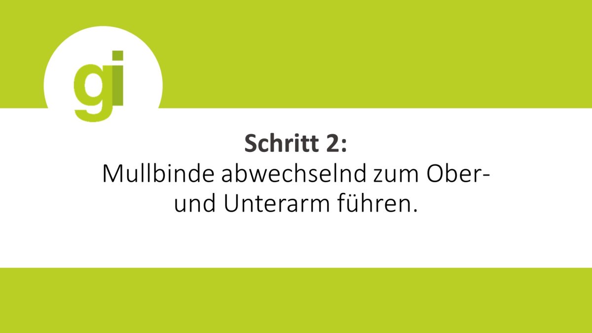 Grafik: Schritt 2: Mullbinde wickeln