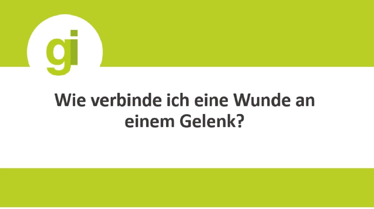 Grafik: Wie verbinde ich die Wunde an einem Gelenk?