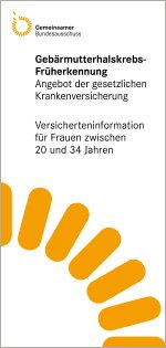 Grafik: Deckblatt der Versicherteninformation zur Gebärmutterhalskrebs-Früherkennung