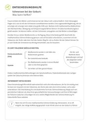 Vorschaubild der Entscheidungshilfe zu Möglichkeiten der Schmerzlinderung bei der Geburt