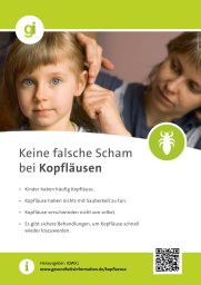 Abbildung: Poster Keine falsche Scham bei Kopfläusen