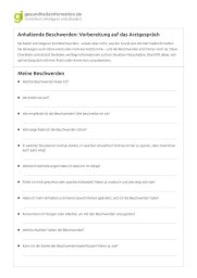 Abbildung: Checkliste Vorbereitung auf das Arztgespräch