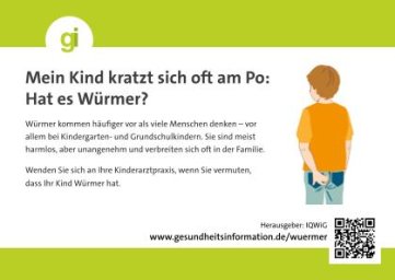 Abbildung: Postkarte Würmer bei Kindern
